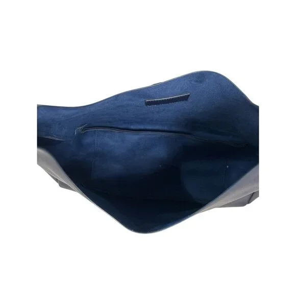 Neiman Marcus Tote Bag Shoulder Purser Blue Faux Leather Handbag Women’s - Picture 4 of 8